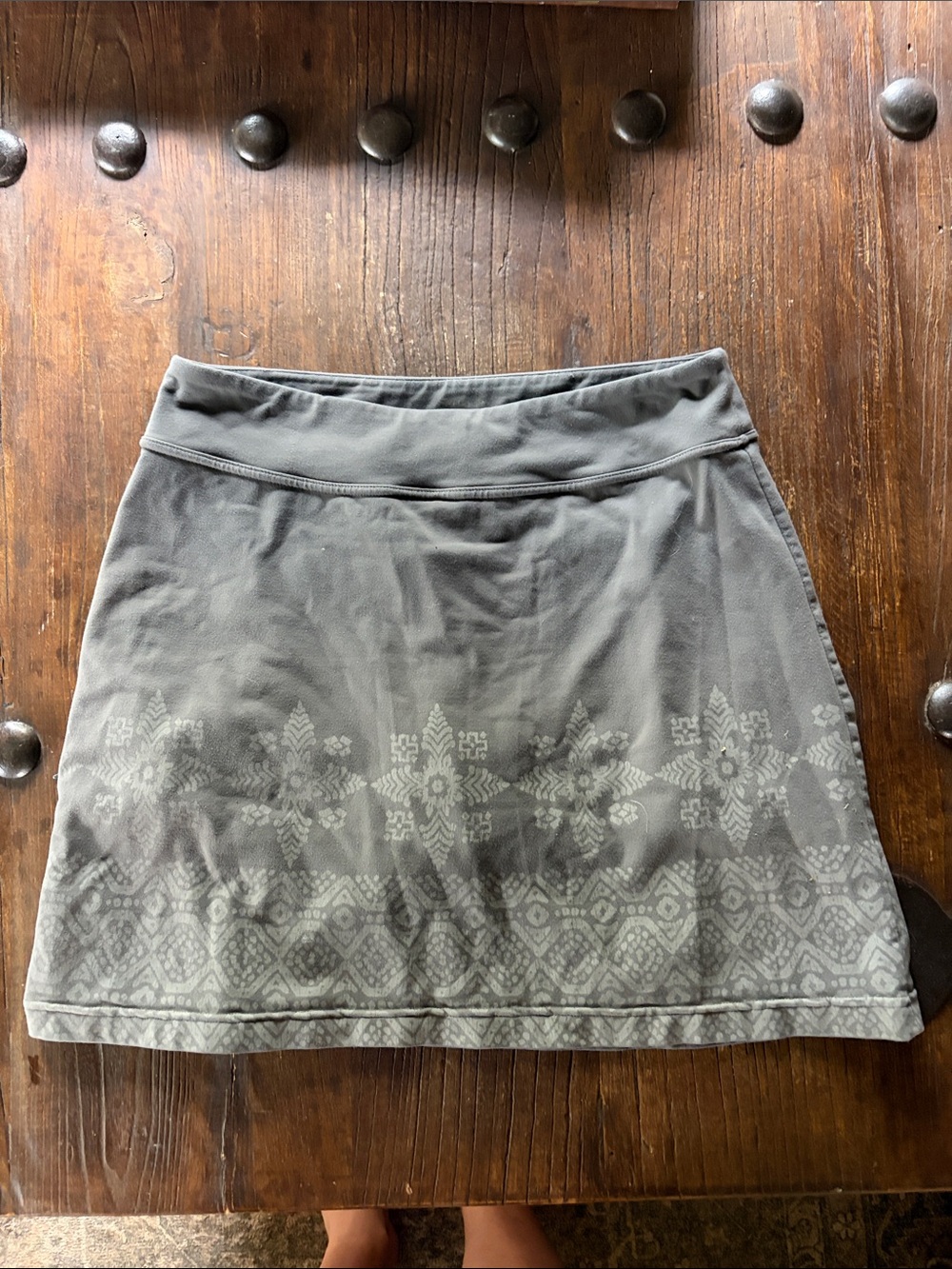 Women's Gray Patterned Active Skort
